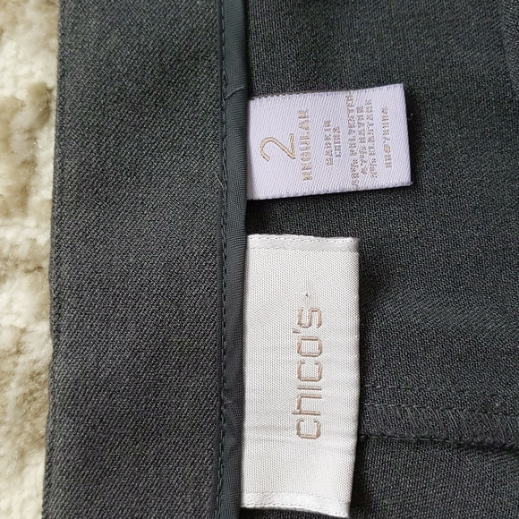 Chico's Grey Trousers with Side Zip Closure Chico's 2 ~ Large 12 - Picture 2 of 11